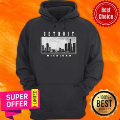 Awesome Detroit Skyline Michigan Pride Black Hoodie