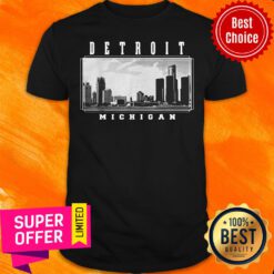 Awesome Detroit Skyline Michigan Pride Black Shirt