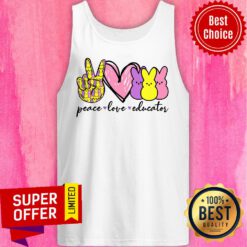 Awesome Educator Peace Love Teacher Tank Top