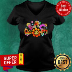 Awesome Hippie Peace Flower V-neck