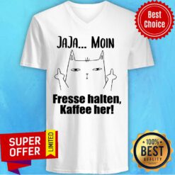Awesome Jaja Moin Fresse Halten Kaffee Her V-neck