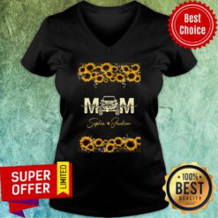 Awesome Mom Sophia Jackson Sunflower V-neck
