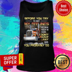 Before You Try To Hurt My Feelings Don't Have Any You Probably Do Tank Top
