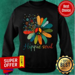 Funny Daisy Peace Sign Hippie Soul Sweatshirt