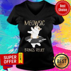 Funny Meowsic Brings Relief V-neck