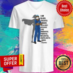 I Am Black Nurse Educated Magic Intelligent V-neck