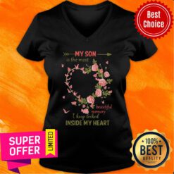 My Son Is The Most Name Beautiful Memory I Keep Locked Inside My Heart V-neck
