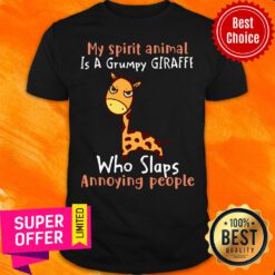 My Spirit Animal Is A Grumpy Giraffe Who Slaps Annoying People Shirt