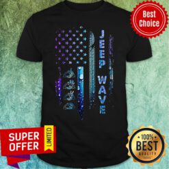 Nice American Flag Jeep Wave Shirt