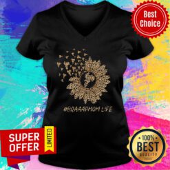 Nice Flower Motocross Brap Mom Life V-neck