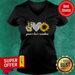 Nice Peace Love Sunshine Sunflower V-neck