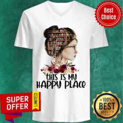 Nice This Is My Happy Place Book V-neck