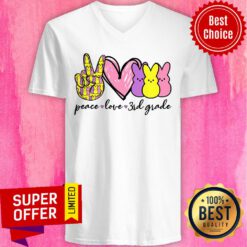 Official 3rd Grade Peace Love V-neck
