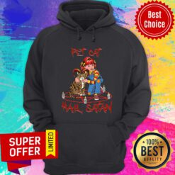 Pet Cat Hail Satan With Child Hoodie