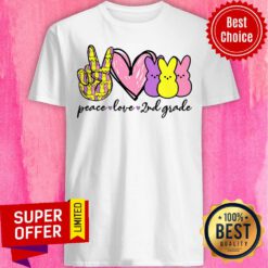 Premium 2nd Grade Teacher Peace Love Shirt