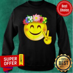 Premium Hippie Flower Power Crown Smile Sweatshirt