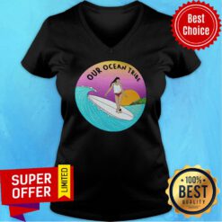 The Girl Break The Waves And Sail Forward Surf Our Ocean Tribe V-neck