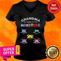 Top Grandma To These Little Monsters V-neck
