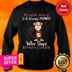 Top Spirit Animal Is A Grumpy Monkey Who Slaps Annoying People Sweatshirt