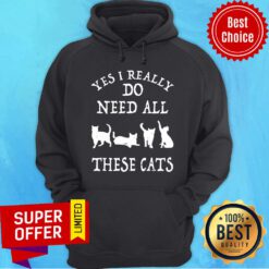 Top Yes I Really Do Need All These Cats Hoodie