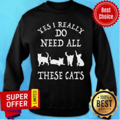 Top Yes I Really Do Need All These Cats Sweatshirt