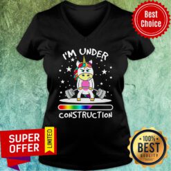 Unicorn Weight Lifting I'm Under Construction V-neck
