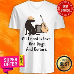 All I Need Is Love Dogs And Guitars V-neck