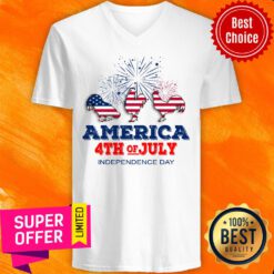 American 4th Of July Independence Day V-neck
