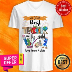 Best Teacher In The World Love From Robin V-neck