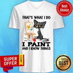 Black Cat That's What I Paint And Know Things V-neck