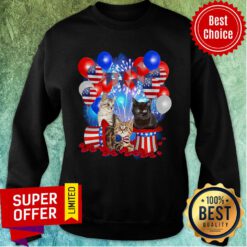 Cats Independence Day American Flag Sweatshirt