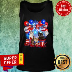 Cats Independence Day American Flag Tank Top