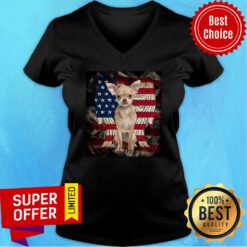 Chihuahua Wings Of Freedom Ameican Flag V-neck
