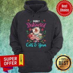 Easily Distracted By Cats And Yarn Hoodie