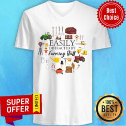 Easily Distracted By Farming Stuff V-neck