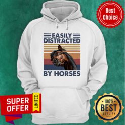 Easily Distracted By Horses Vintage Hoodie