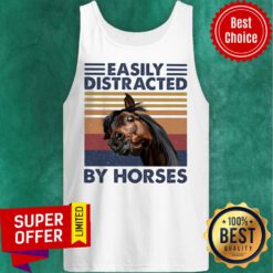 Easily Distracted By Horses Vintage Tank Top
