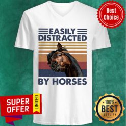 Easily Distracted By Horses Vintage V-neck