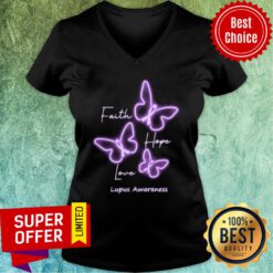 Faith Hope Love Lupus Awareness V-neck