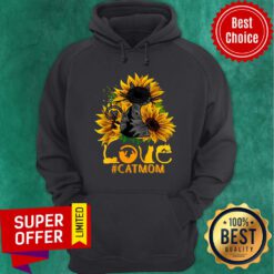 Flower Love Black Cat Mom Classic Hoodie