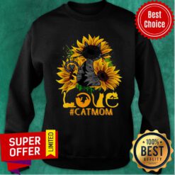 Flower Love Black Cat Mom Classic Sweatshirt