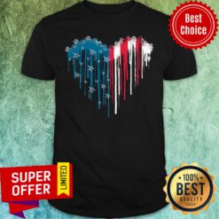 Heart American Flag Watercolor Flag Shirt