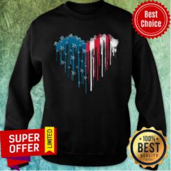 Heart American Flag Watercolor Flag Sweatshirt