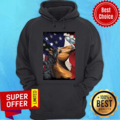 Horse Butterfly On Nose Horse Lovers American Flag Hoodie