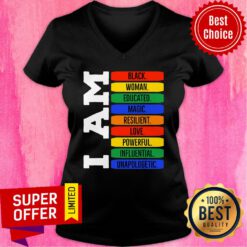 I Am Black Woman Educated Magic Resilent V-neck