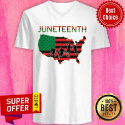 Juneteenth Basketball American Flag V-neck