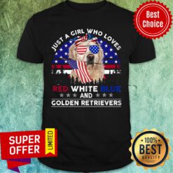 Loves Red White Blue And Golden Retrievers Shirt