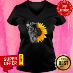 My Pitbull Is A Sunflower V-neck