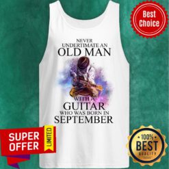 Never Underestimate Old Man Guitar September Tank Top