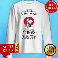 Never Underestimte A Woman Lacrosse August Sweatshirt